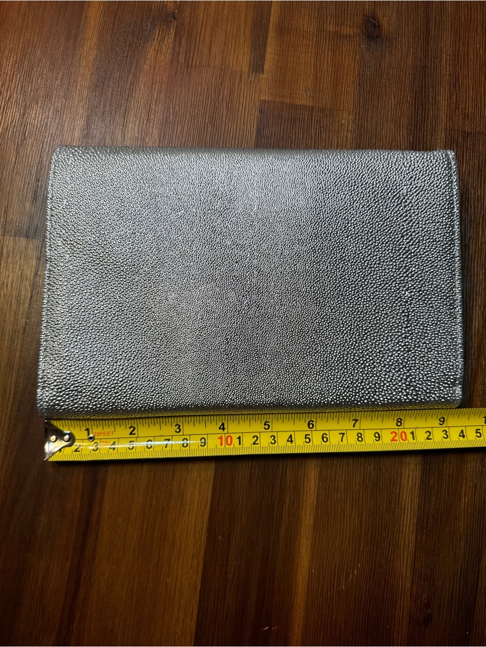 NEW BRAHMIN Silver Metallic Textured Envelope Clutch Organizer - Picture 5 of 11